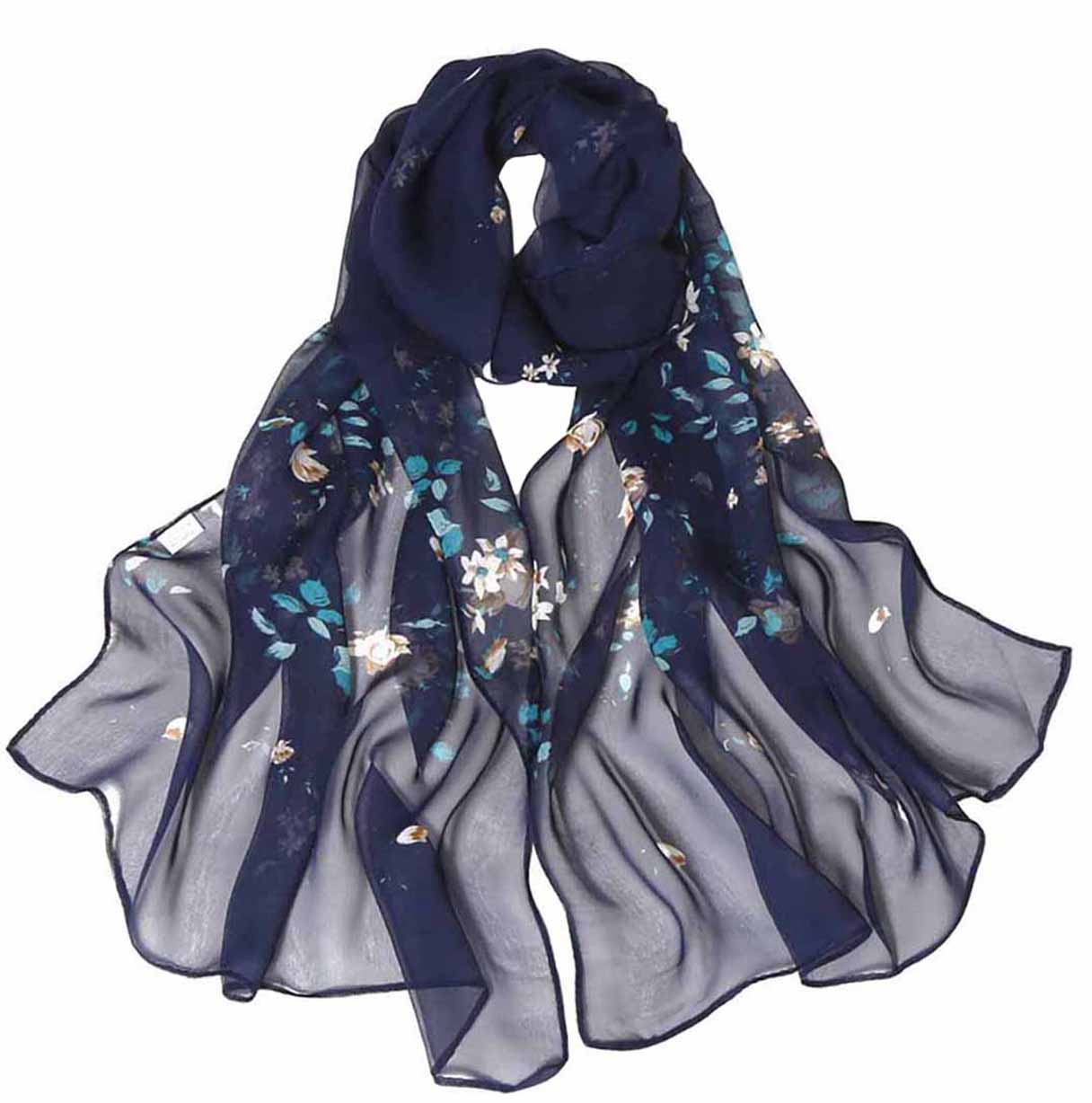 Crimson Bloom Silk Scarf