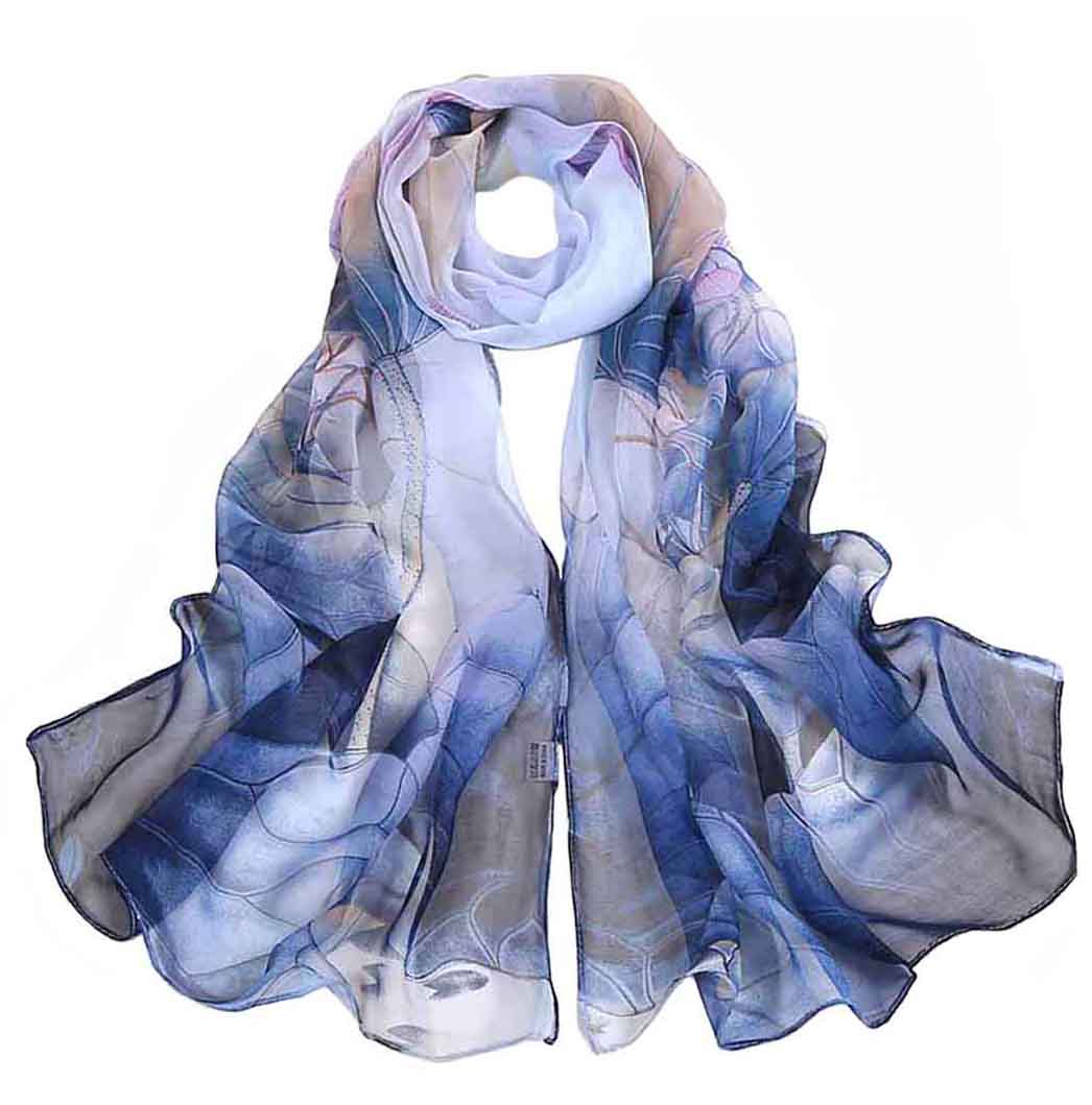 Midnight Flora Silk Scarf
