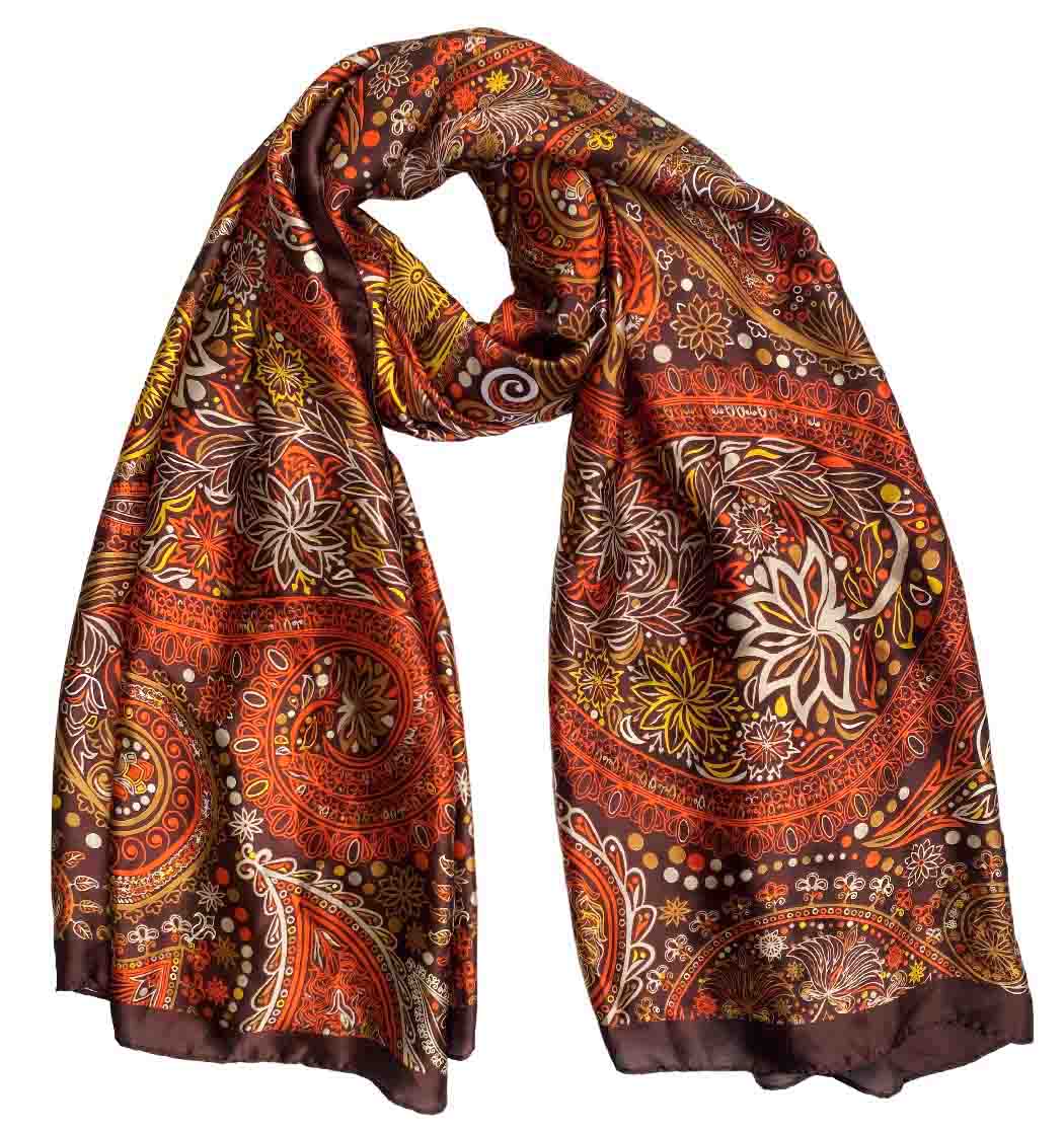 Silk Satin Wild Garden Scarf